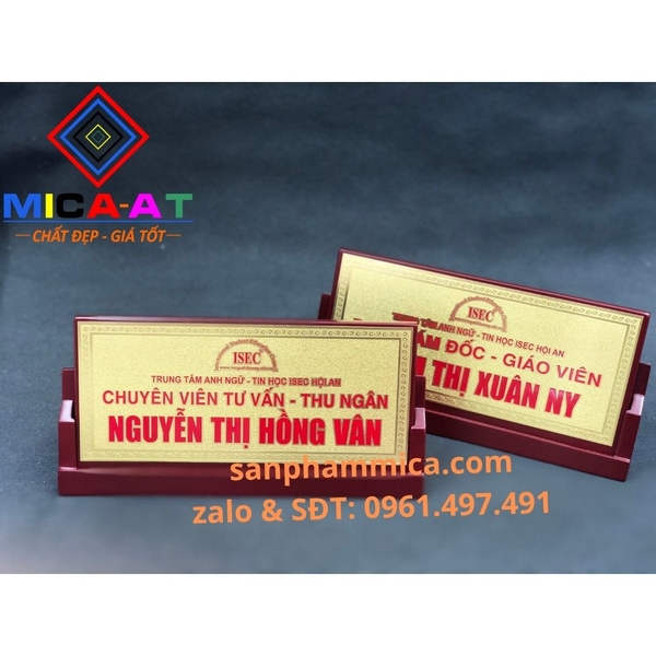 Biển Tên Chức Danh Gỗ Đồng Tam Giác