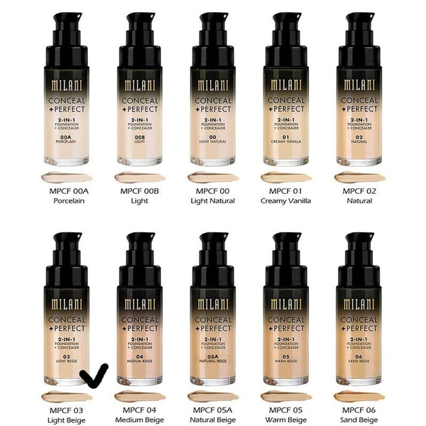 Kem nền MILANI conceal 2in1 - 03A1