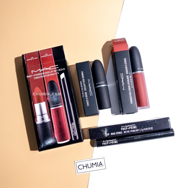 Set 3 món MAC prep+powder kiss lip - bold