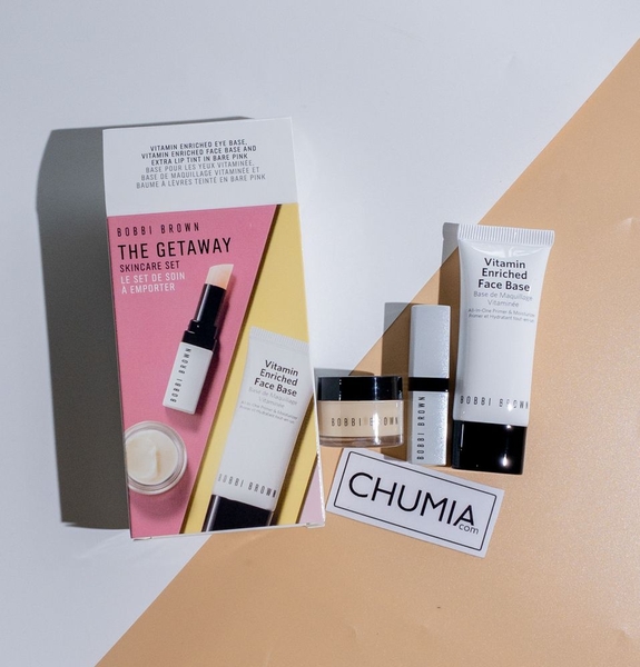 Dưỡng da + mắt + môi BOBBI BROWN the getaway (3 món) - bare pink