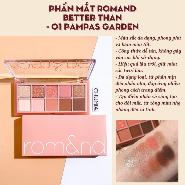 Phấn mắt ROMAND better than - 01 pampas garden