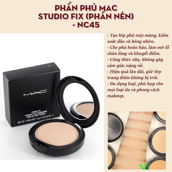 Phấn phủ MAC studio fix (phấn nén) - Nc45