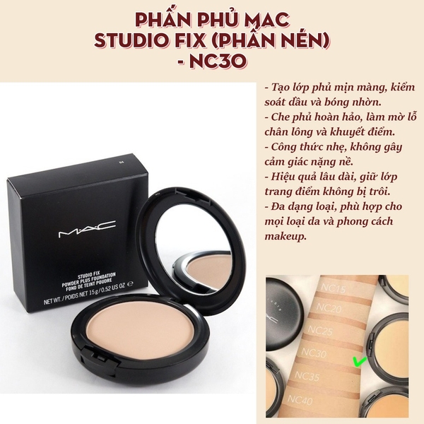 Phấn phủ MAC studio fix (phấn nén) - Nc30
