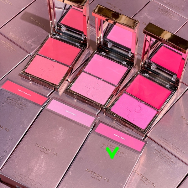 Má hồng PATRICK TA double take cream & powder - #she's a doll
