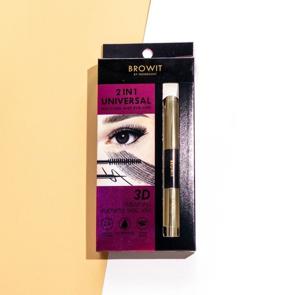 Mascara BROWIT by nongchat mascara & eyeliner #jet black (hộp tím)