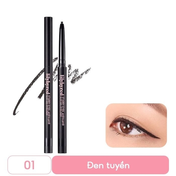 Chì kẻ mắt LILYBYRED slim gel eyeliner (chì sáp) #01 matt black
