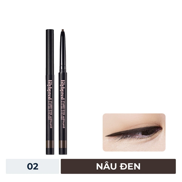 Chì kẻ mắt LILYBYRED slim gel eyeliner (chì sáp) #02 matt brown