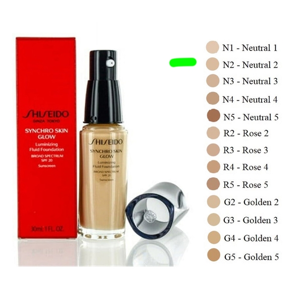 Kem nền SHISEIDO synchro skin glow 30ml - #neutral 2 (móp vỏ xíu)