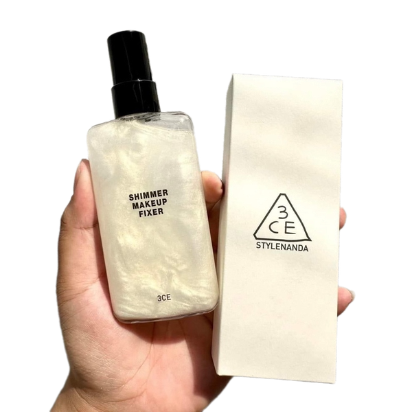 Xịt khóa nền 3CE shimmer makeup fixer 100ml - vỏ trắng