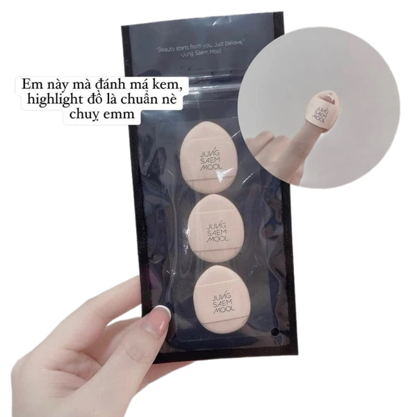 Mút tán nền JUNG SAEM MOOL skinny-tap puff mini x3 cái
