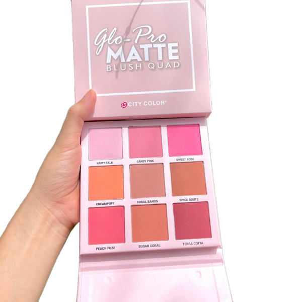 Má hồng CITY color glo-pro matte blush quad 9 ô