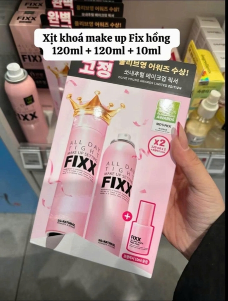 Xịt khoá nền FIXX all day tight (3 món: xịt khoá 120ml x 2 + 1 lót)
