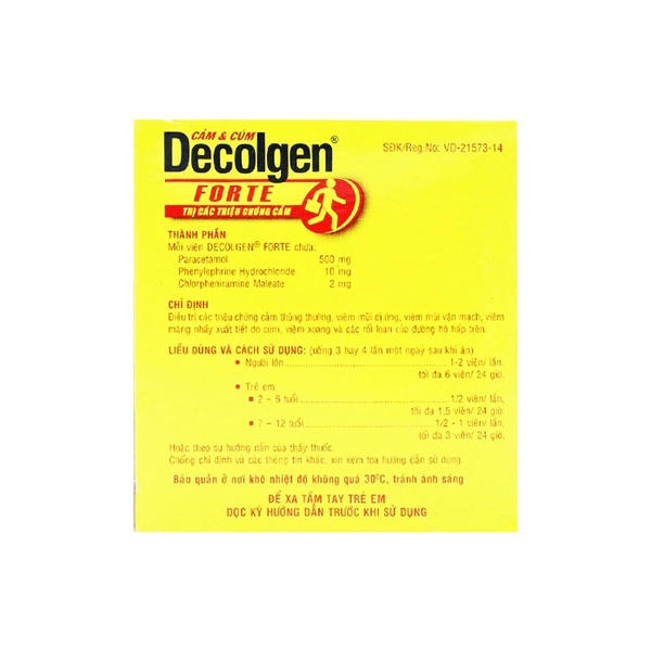 Thuốc Decolgen Forte điều trị các triệu chứng cảm, nghẹt mũi (hộp 25 vỉ ...