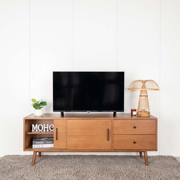 Tủ Kệ TiVi Gỗ ODENSE 601 – Gỗ Cao Su, Thiết Kế Vintage, Cánh Trượt Sang Trọng | Decoraz.vn