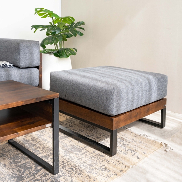 Ghế Đôn Sofa Gỗ Tràm Tự Nhiên KOLDING 701 – Thiết Kế Tinh Tế, Chất Liệu Bền Bỉ Cho Phòng Khách | Decoraz.vn