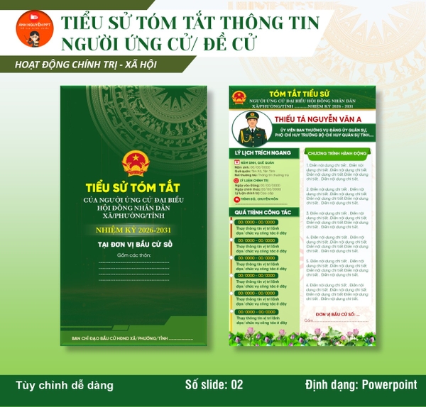 M12 - MẪU TIỂU SỬ TÓM TẮT THÔNG TIN NGƯỜI ỨNG CỬ (CÓ PHẦN CHƯƠNG TRÌNH HÀNH ĐỘNG)