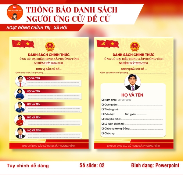 M08 - MẪU THÔNG BÁO DANH SÁCH NGƯỜI ỨNG CỬ