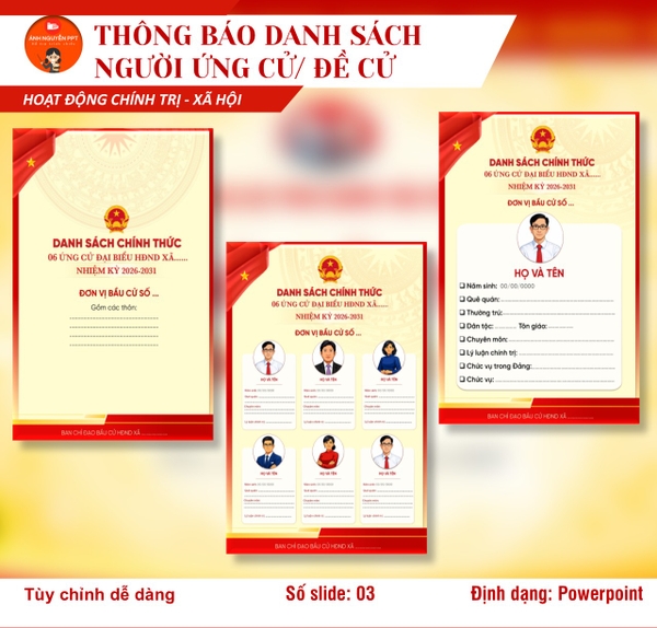 M06 - MẪU THÔNG BÁO DANH SÁCH NGƯỜI ỨNG CỬ