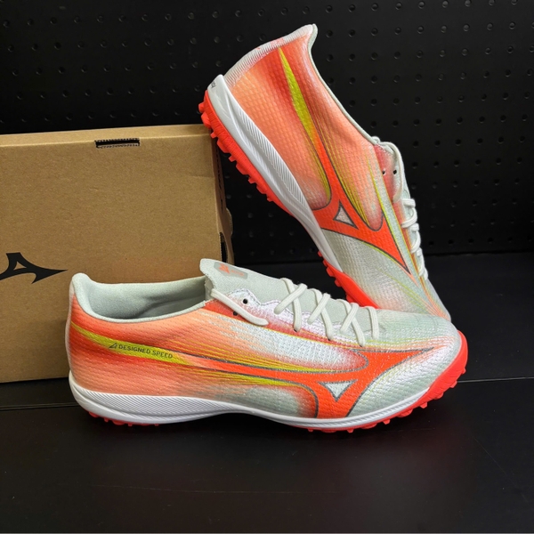 Giày Đá Bóng Mizuno Alpha 3 Elite AS TF Cam/Trắng – P1GD266254