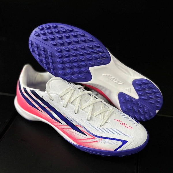 Giày Đá Bóng adidas F50 Hyperfast League TF - Trắng/Xanh/Đỏ - KJ3434