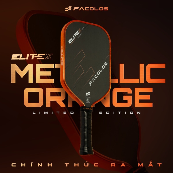 VỢT PICKLEBALL FACOLOS ELITE X METALIC ORANGE 16MM
