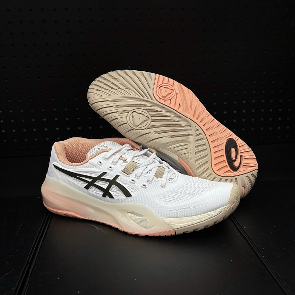 Giày Pickleball Nữ ASICS GEL-RESOLUTION X White/Black Coffee 1042A279-109