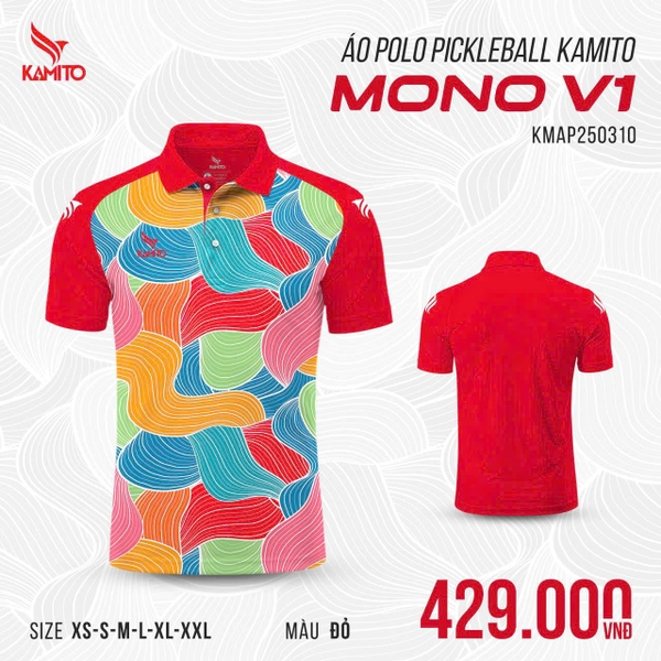 Áo Polo Pickleball Kamito Mono V1 KMAP250310 Đỏ