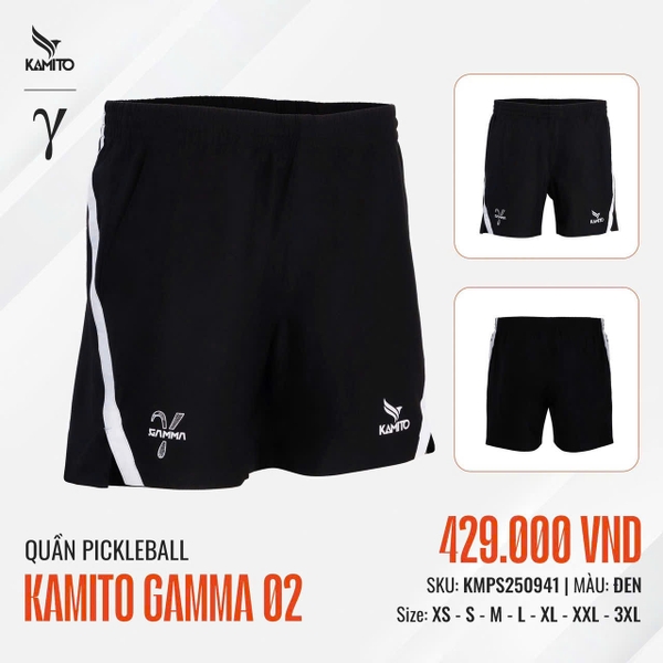 Quần Pickleball Kamito Gamma 02 KMPS250941 Đen
