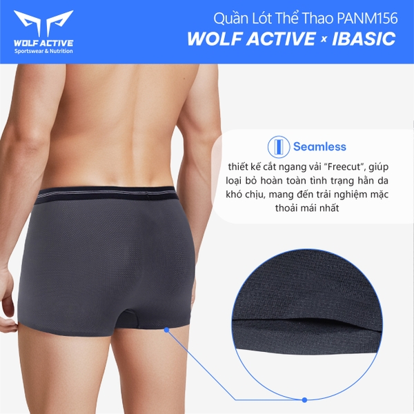 Quần Lót Nam Thể Thao Wolf Active x iBasic PANM156 Airy Thoáng Khí Phom Trunk Không Đường May