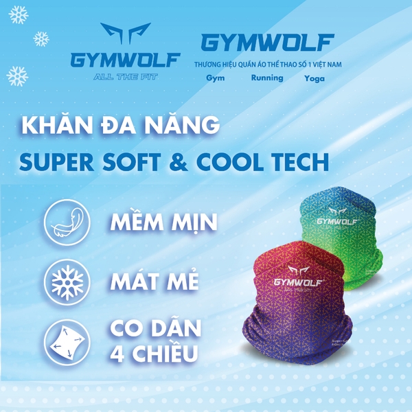 Khăn Đa Năng Wolf Active Cao Cấp Khăn Đa Năng Chạy Bộ Cao Cấp, Co Dãn 4 Chiều, Thoáng Mát