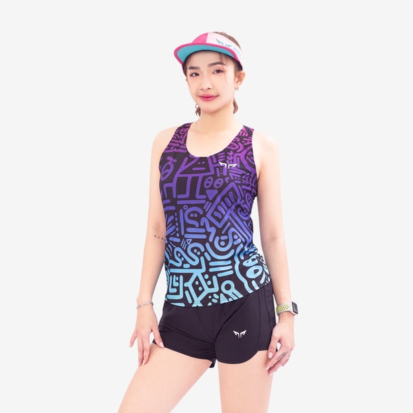 Áo Singlet Chạy Bộ Nữ Wolf Active Vui Vẻ 1 W107, Áo Ba Lỗ Chạy Bộ, Chất Vải Wolf Active Siêu Nhẹ