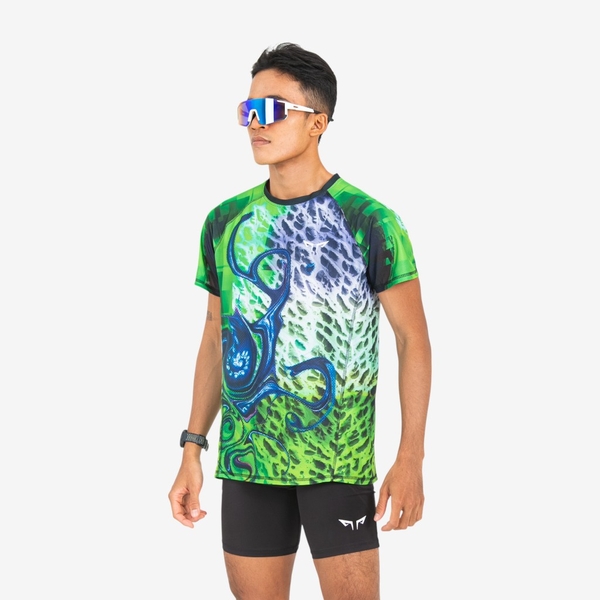 Áo Thun Chạy Bộ Nam Wolf Active Fern Cell W265, Chất Vải Wolf Active Siêu Nhẹ, Thoáng Khí, Đẹp Mắt