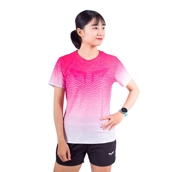 Áo Chạy Bộ Nữ Wolf Active Vân Nước 124, Vải Thun Cao Cấp, Nhẹ Nhanh Khô, Thấm Hút Mồ Hôi Tốt