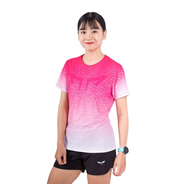 Áo Chạy Bộ Nữ Wolf Active Vân Nước 124, Vải Thun Cao Cấp, Nhẹ Nhanh Khô, Thấm Hút Mồ Hôi Tốt