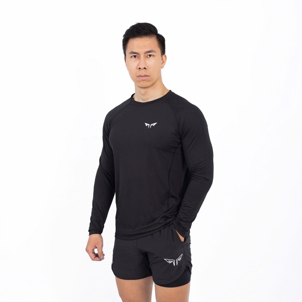 Áo Dài Tay Thể Thao Nam Wolf Active Gym Essential 203, Chất Vải Mềm Mịn,Thoáng Khí, Co Giãn 4 Chiều