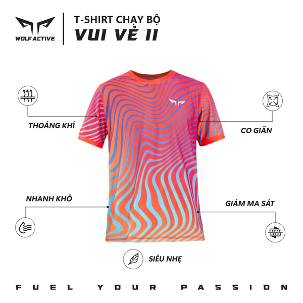 Áo Chạy Bộ Nam Wolf Active Vui Vẻ 2 23, Chất Vải Cao Cấp Nhẹ, Nhanh Khô, Co Giãn 4 Chiều