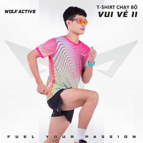 Áo Chạy Bộ Nam Wolf Active Vui Vẻ 2 23, Chất Vải Cao Cấp Nhẹ, Nhanh Khô, Co Giãn 4 Chiều