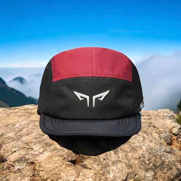 Nón Chạy Bộ Unisex Wolf Active Original 172E, Phối Màu (Đen, Đỏ Đô)