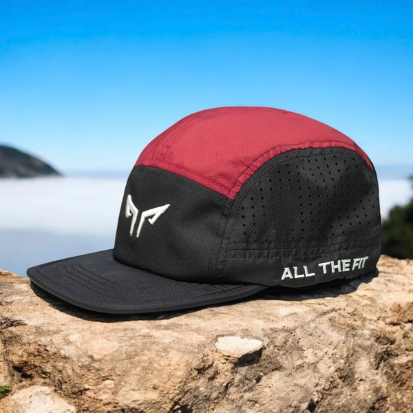 Nón Chạy Bộ Unisex Wolf Active Original 172E, Phối Màu (Đen, Đỏ Đô)