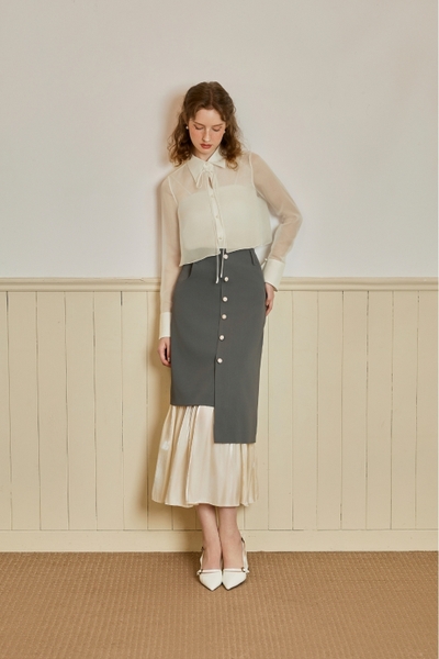 DAISY V1625- CHÂN VÁY PHỐI OGRANZA ÁNH KIM