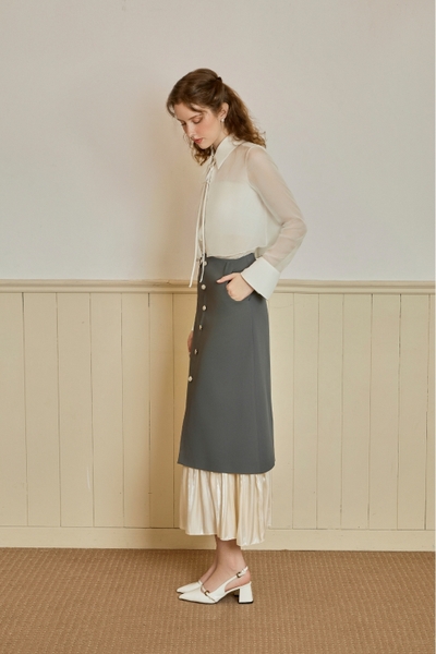 DAISY V1625- CHÂN VÁY PHỐI OGRANZA ÁNH KIM