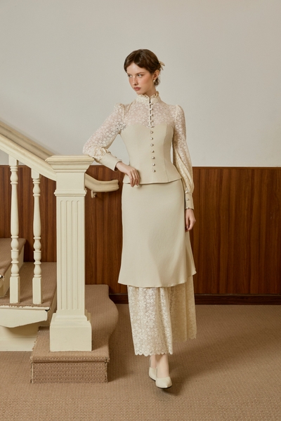 ATHENA V17625-  CHÂN VÁY PHỐI REN