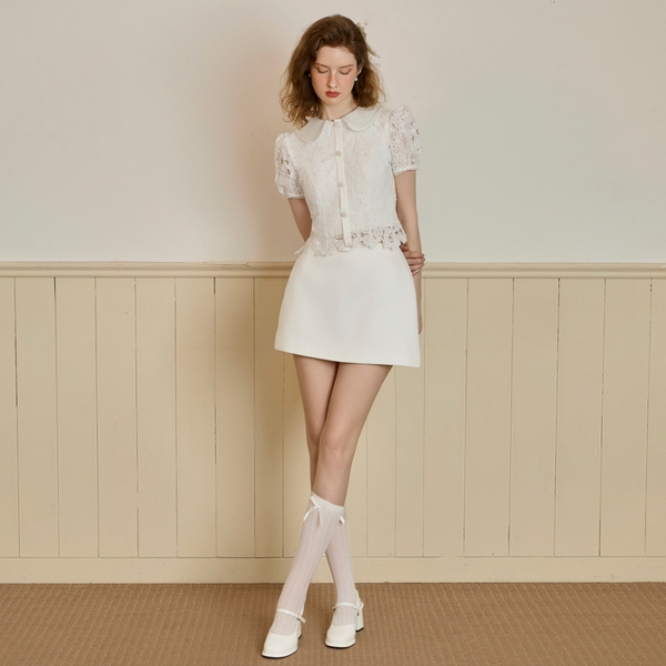 CLARA V25625 CHÂN VÁY CHỮ A NGẮN