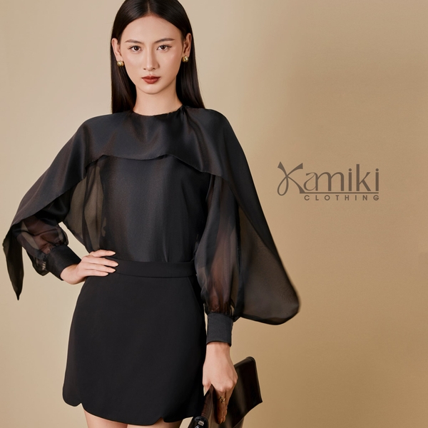 ÁO SƠ MI TƠ CỔ LEO DÂY CỔ