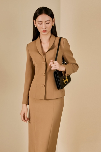 ÁO VEST CỔ SAM EO