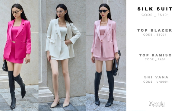 SILK SUIT - SET VEST 3 MÓN