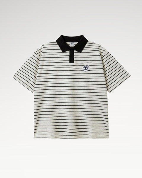 Áo Polo Kẻ Sọc Teelab Alter Oversize Cotton Thêu Unisex AP076