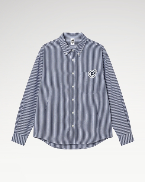 Sơ Mi Sọc Dài Tay Teelab Alter Oversize Oxford Thêu POP STAR Unisex SS088