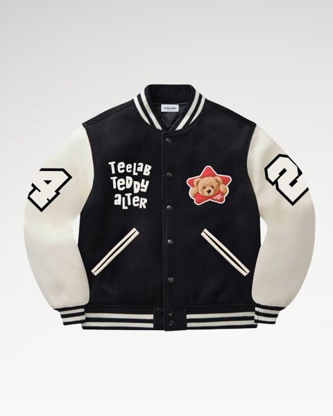 [Tặng Gấu] [Tặng Túi] Áo Khoác Varsity Teelab Alter Oversize Dạ Phối Da Thêu Teddy Unisex AK143