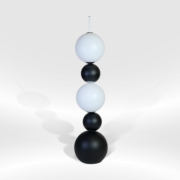 Rivius Orbivra – Đèn Sàn Nghệ Thuật Khối Cầu Tương Phản Trắng Đen